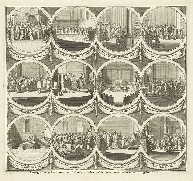 Popes on artwork, drawings and documents from the Rijksmuseum in the Netherlands